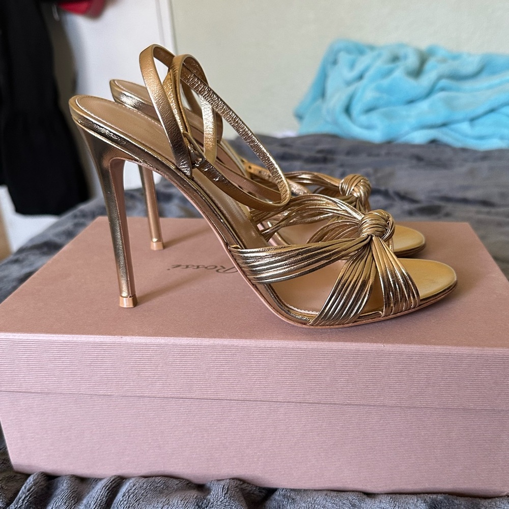 Gold Gianvito Rossi Portia Sandals